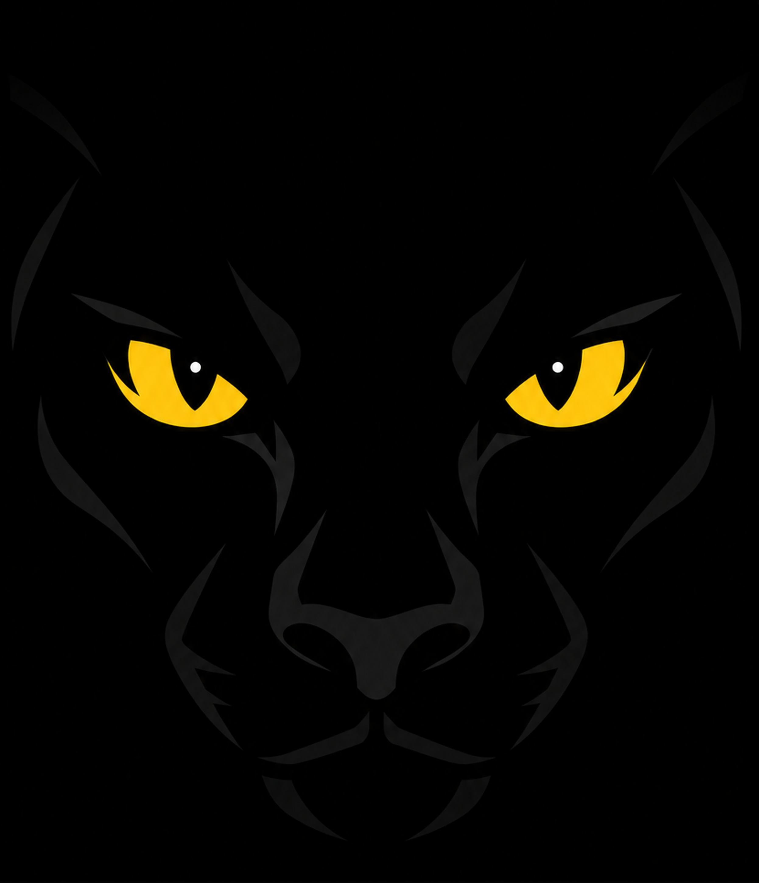 Black panther with striking yellow eyes